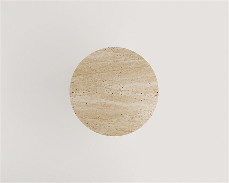 Eleanor-Table de salle à manger Travertin Single Bullet Foot