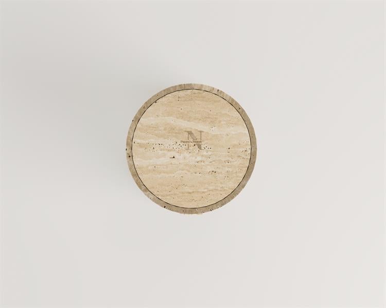 Ella-Table dappoint en travertin central