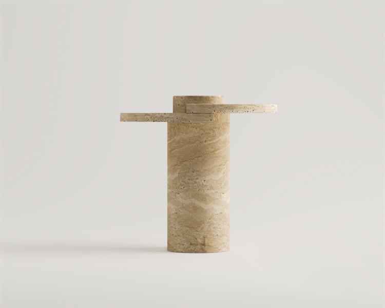 Farah-Table à gradins en travertin Table dappoint