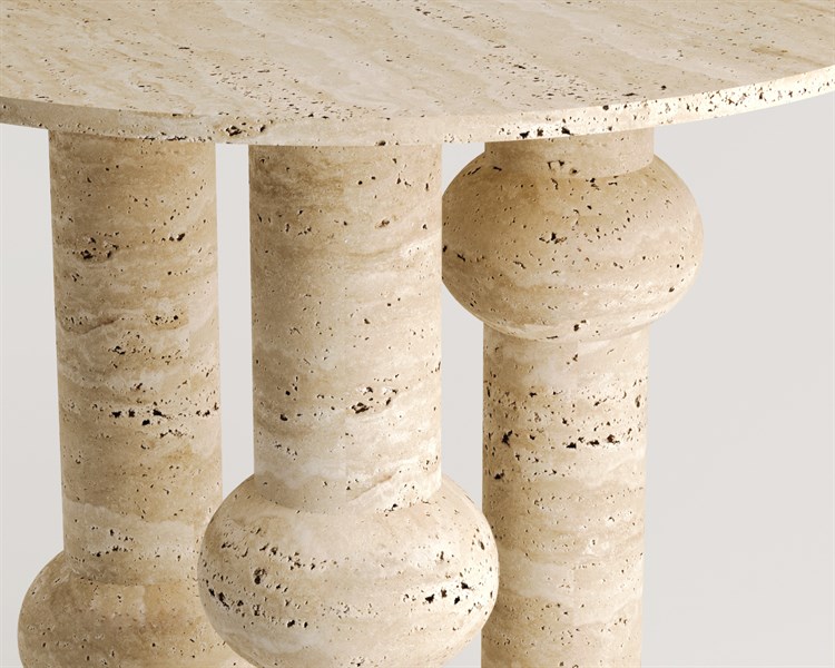 Feelse-Table à manger en travertin
