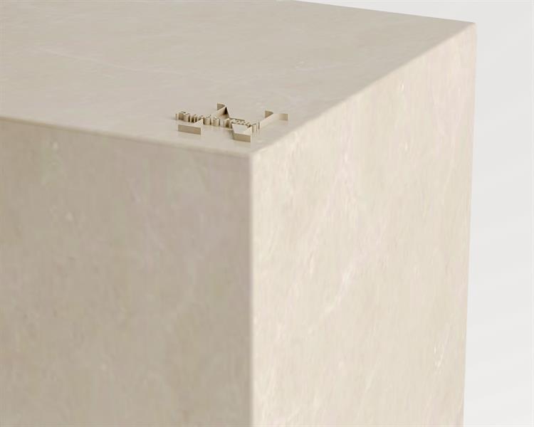 Flam - Sandıklı Bej Küp Sehpa