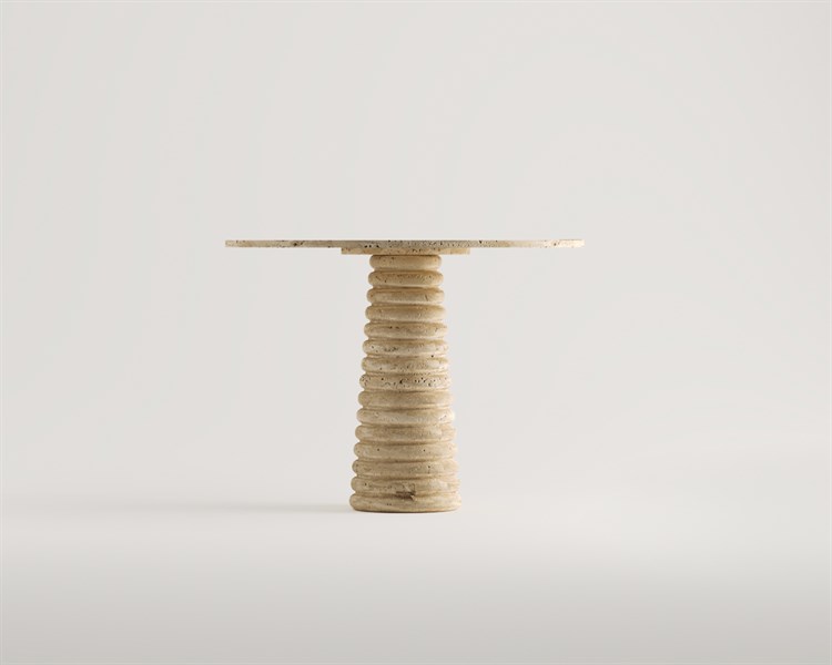 Grant- Table de salle à manger en travertin