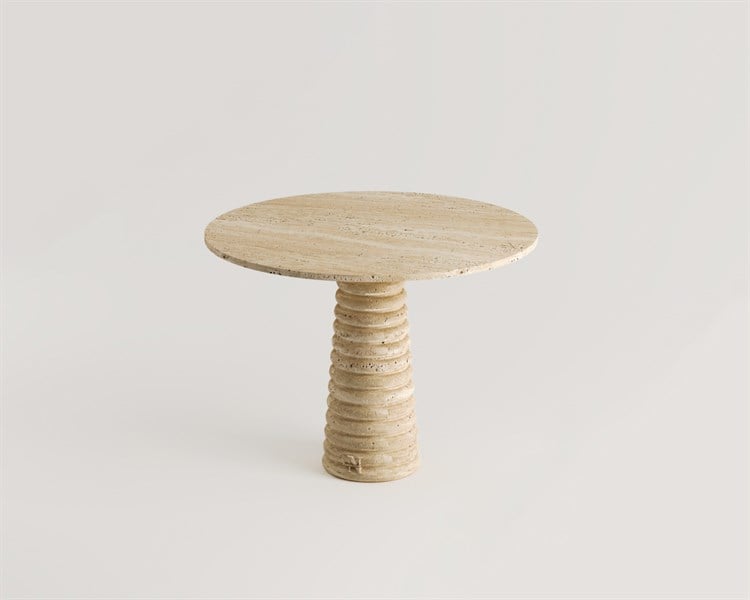 Grant- Table de salle à manger en travertin