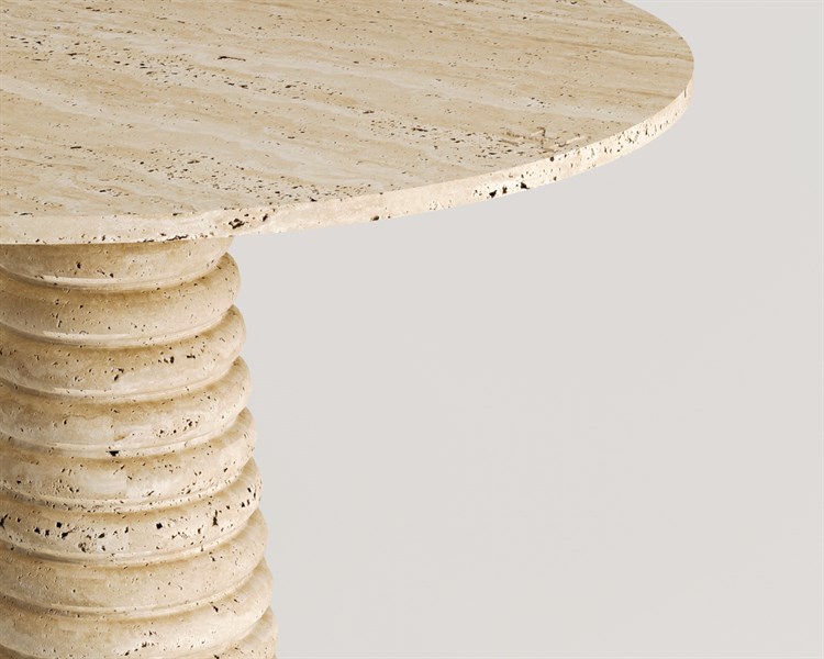 Grant- Table de salle à manger en travertin