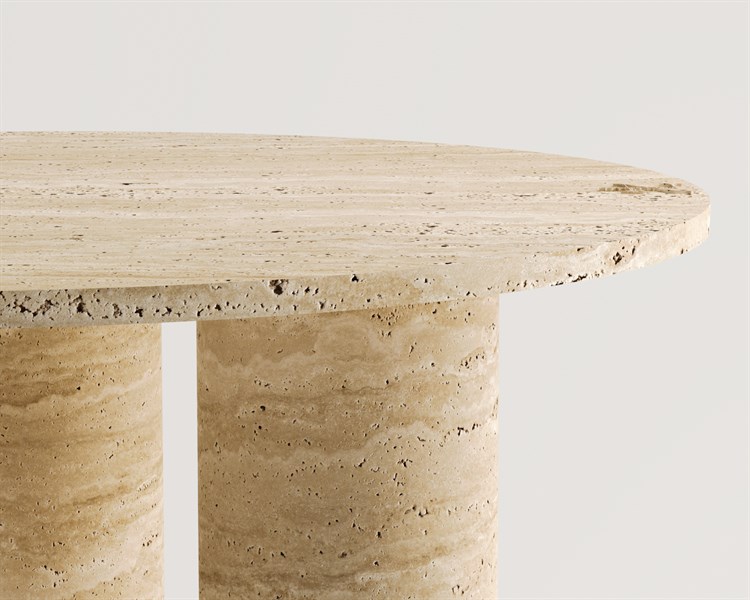 Harrison- Table de salle à manger ronde à 3 pieds cylindriques