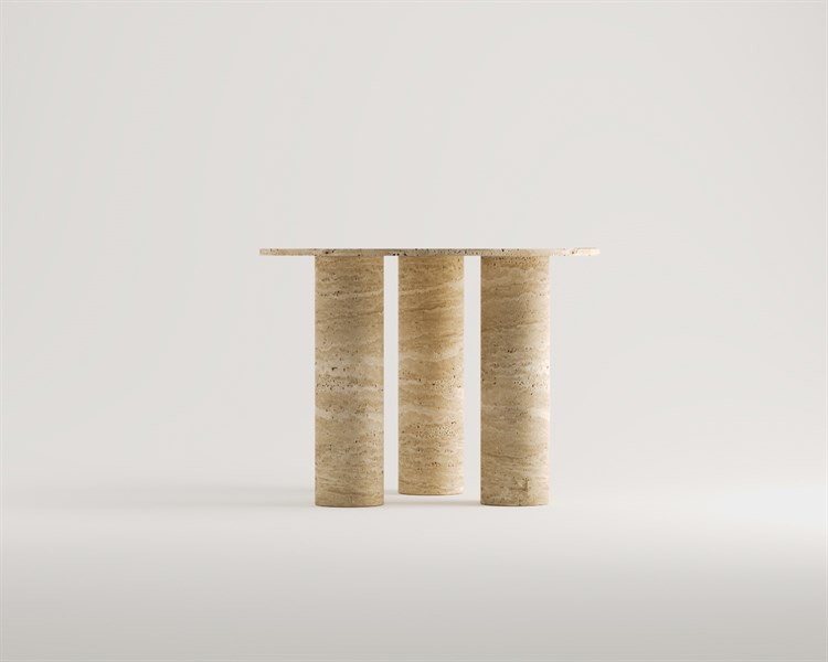 Harrison- Table de salle à manger ronde à 3 pieds cylindriques