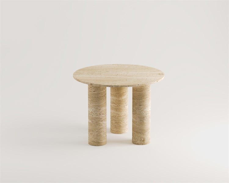 Harrison- Table de salle à manger ronde à 3 pieds cylindriques