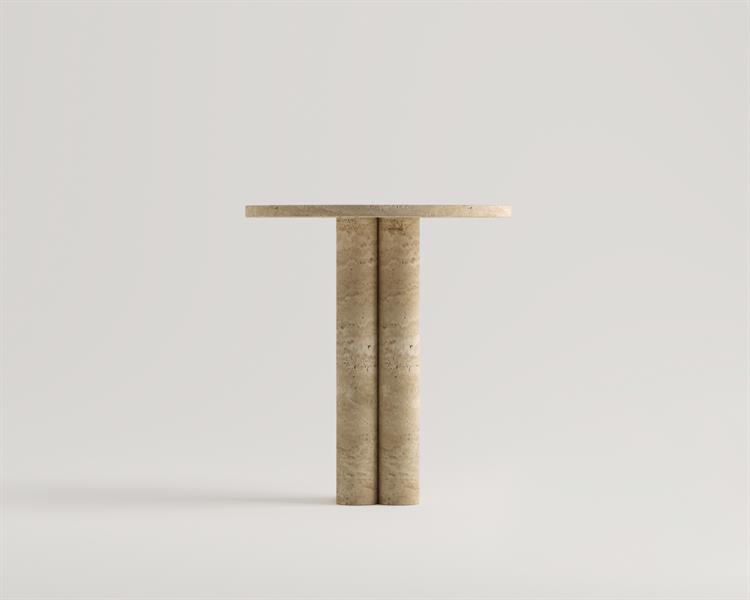 Hedyla-Travertine Side Table