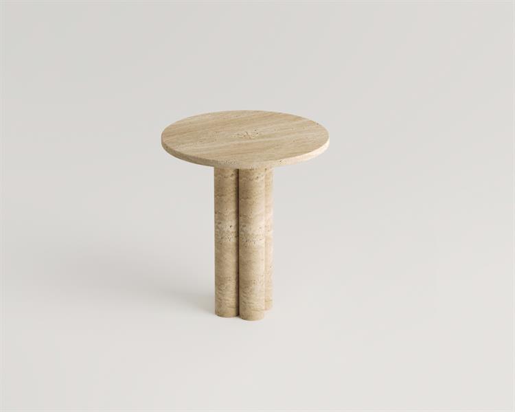 Hedyla-Travertine Side Table