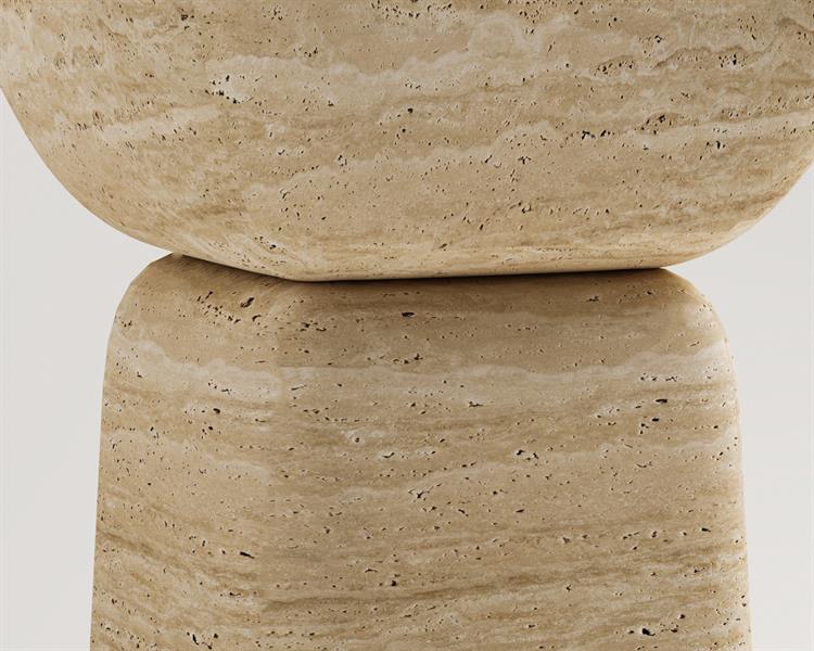 Helanie-Table dappoint en travertin