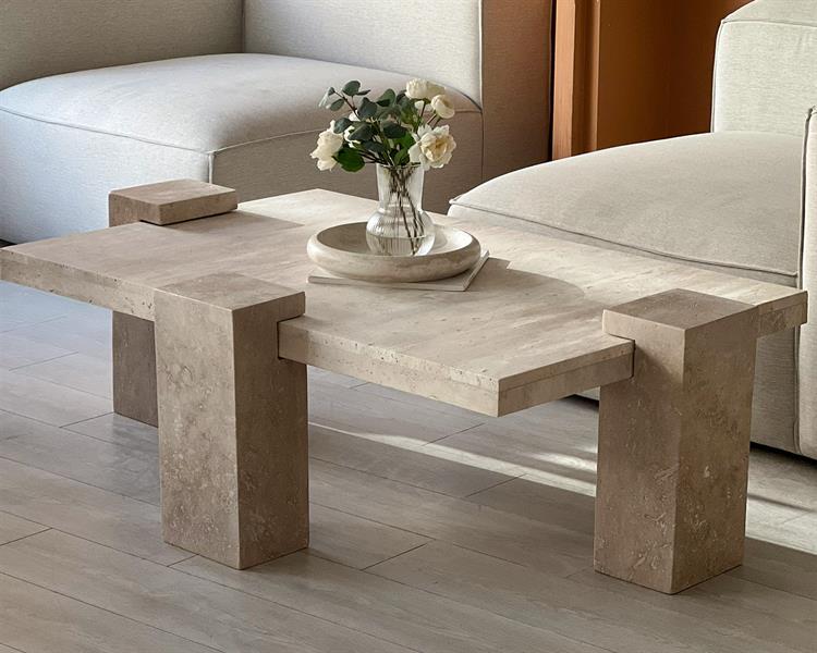 Heliks-Travertine coffee table