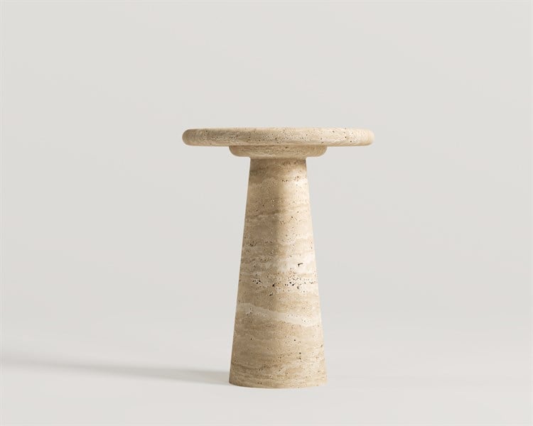 Hye-Travertine Side Table