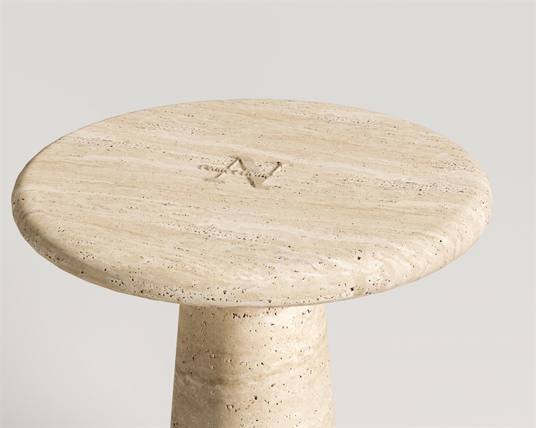 Hye-Travertine Side Table