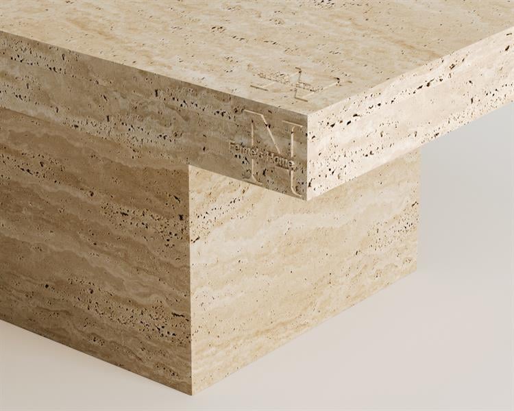 Laurel-Travertine coffee table