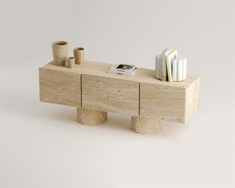 Leona Meuble TV en Travertin