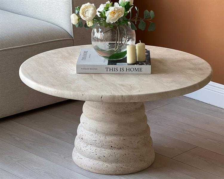 Lilac -Travertine coffee table