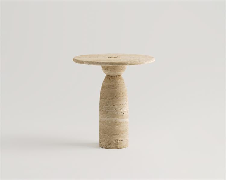 Maude-Travertine Side Table