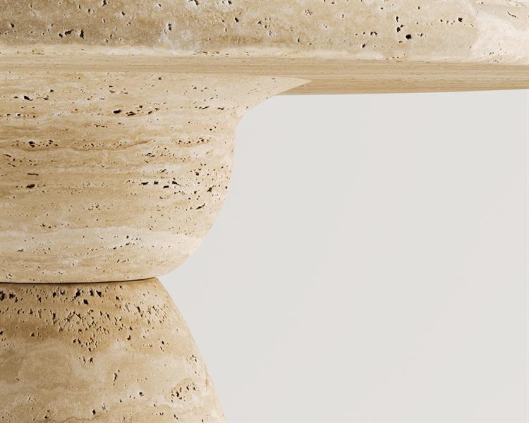 Maude-Travertine Side Table