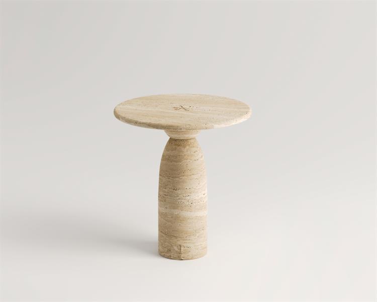 Maude-Travertine Side Table
