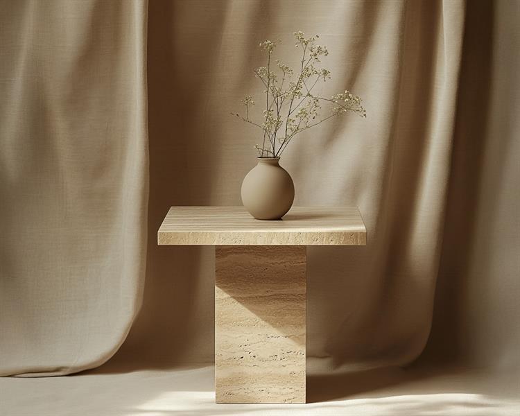 Milan-Travertine Side Table