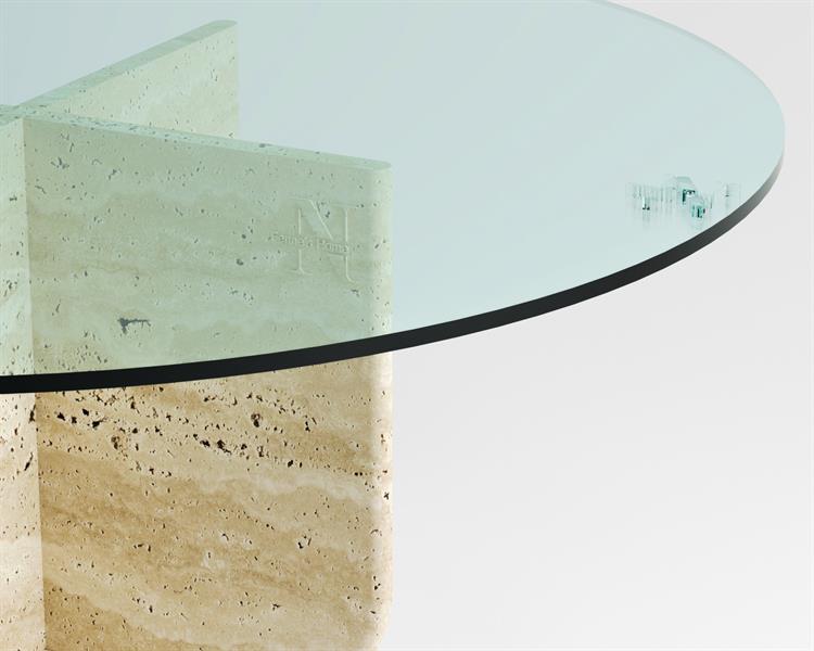 Navia - Travertine Center Table