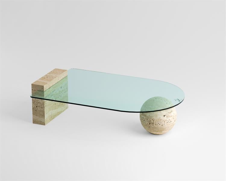 Nora-Travertine coffee table