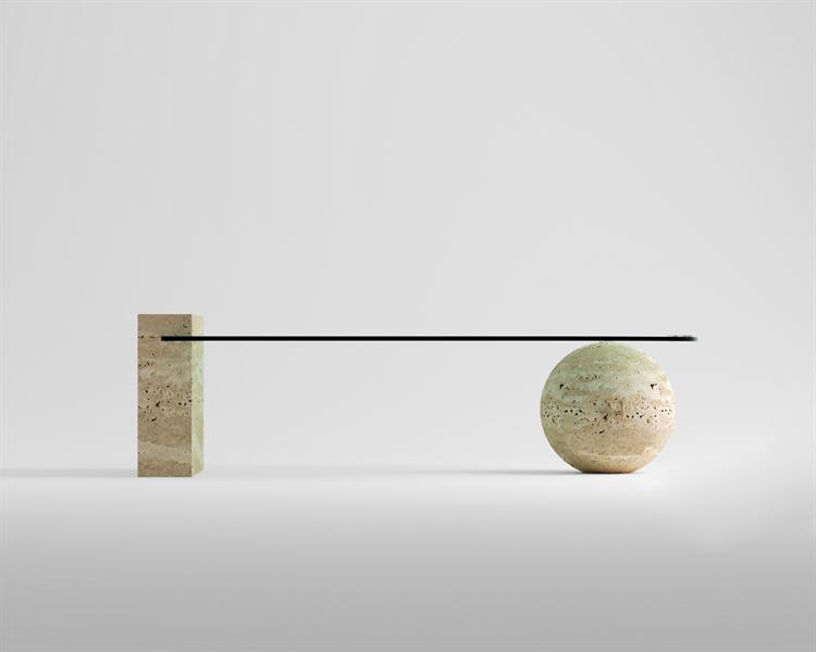 Nora-Travertine coffee table
