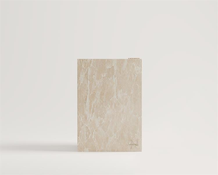 Romeo - Burdur Bej Mermer Küp Yan Sehpa