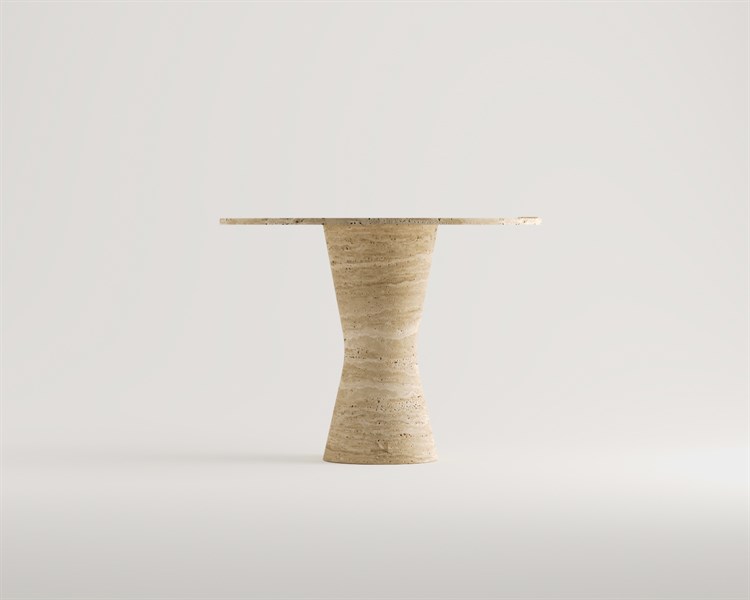 Selenit-Table sablier en travertin