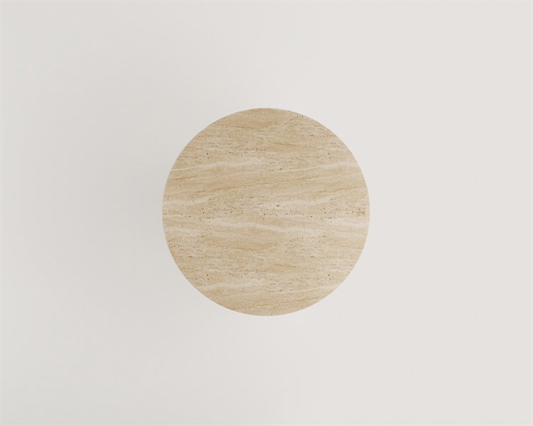 Selenit-Table sablier en travertin