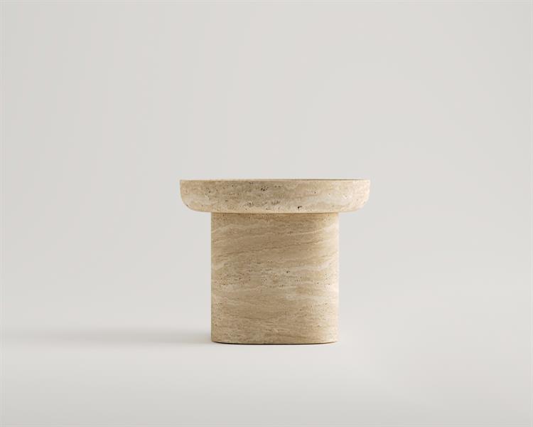 Serapis-Table dappoint modèle vase en travertin