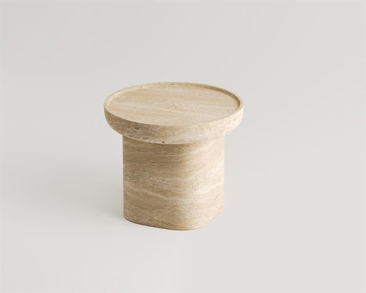 Serapis-Table dappoint modèle vase en travertin