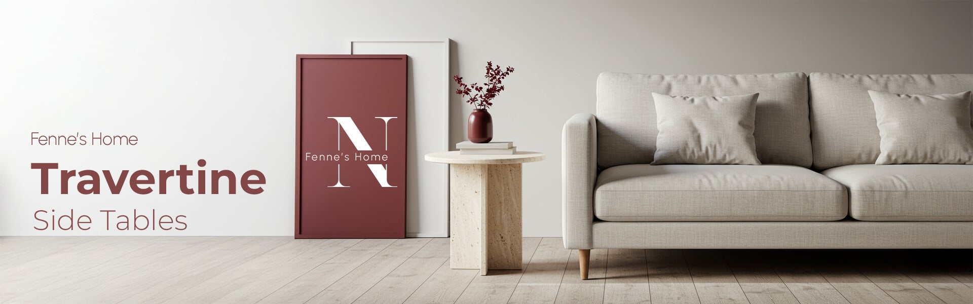 travertine side table