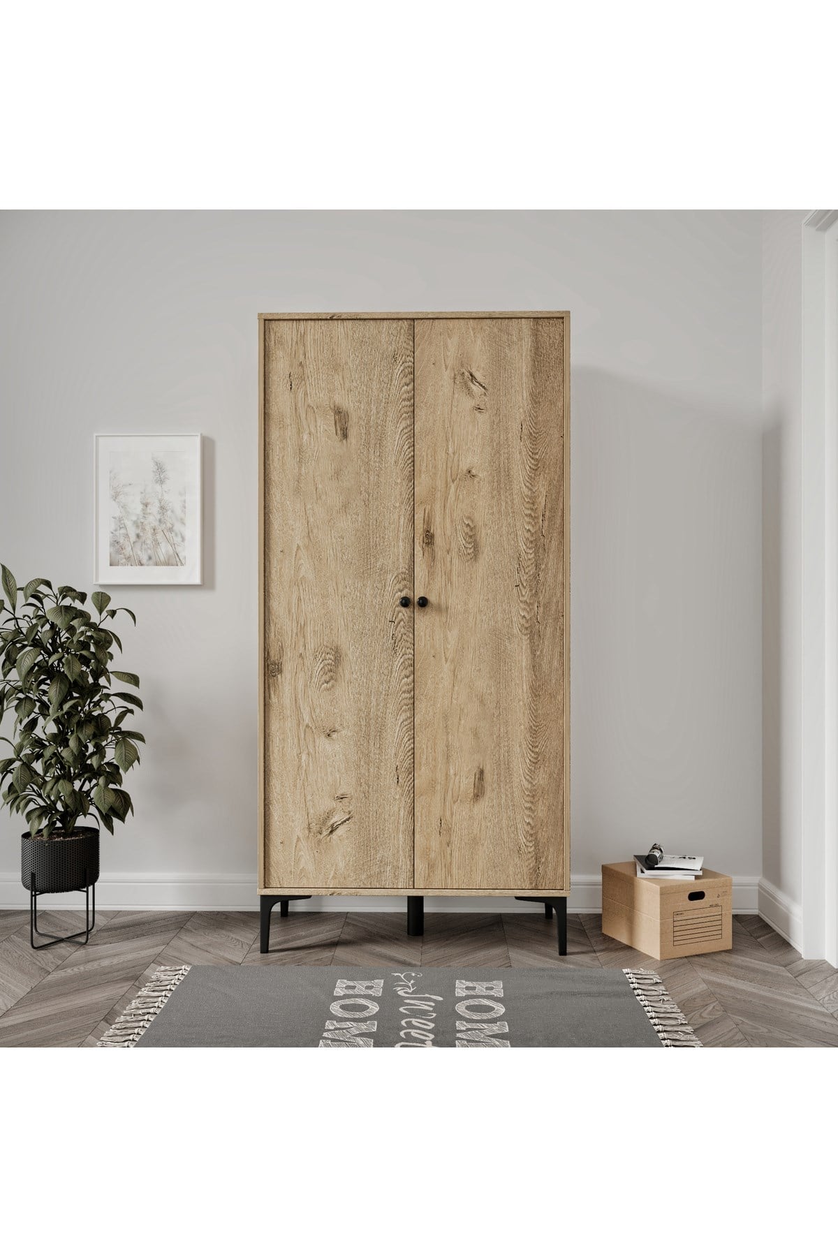 Massimo 2 Kapaklı,7 Raflı.sık Askılıklı Ayakkabılık/vestiyer/portmanto (%100MDF)