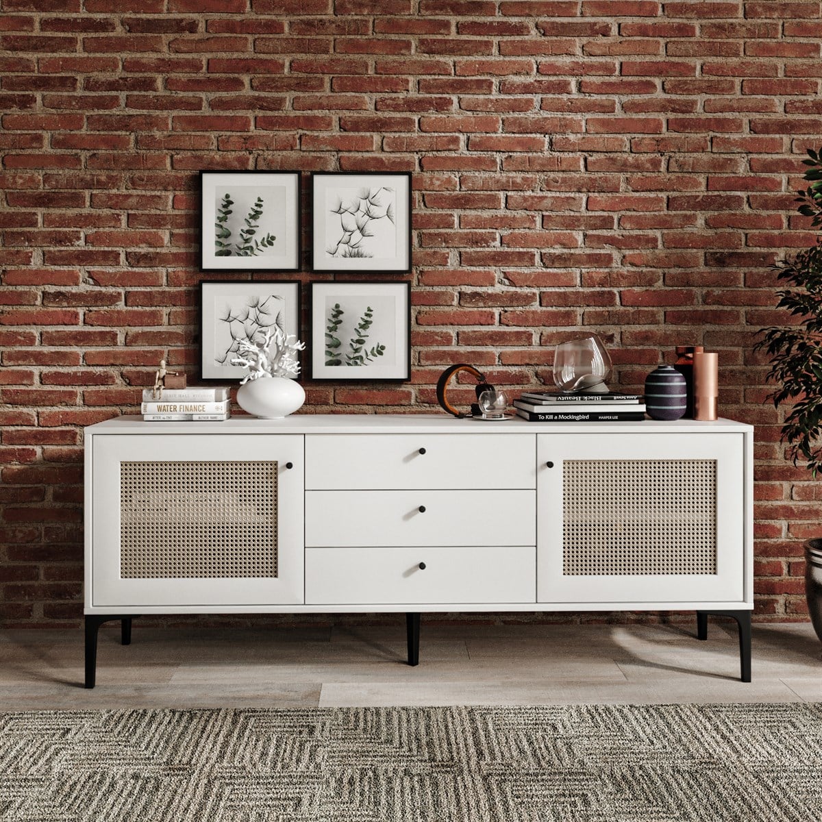 TRİO 3 ÇEKMECELİ KONSOL (%100MDF)