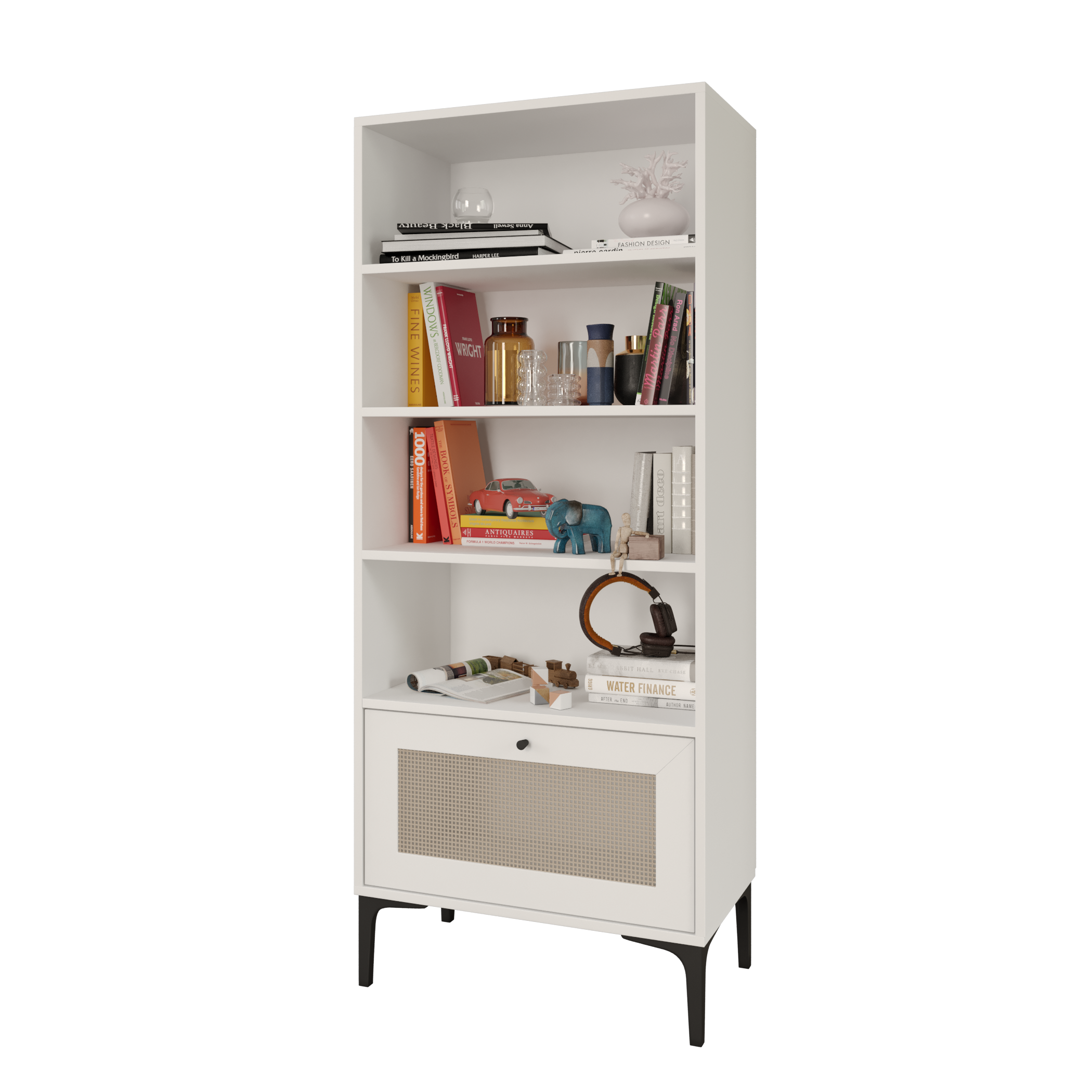TRİO KİTAPLIK BEYAZ (%100MDF)