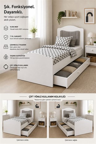 Romantic Yavrulu Karyola (90X190) (R:PEMPE BAŞLIK)%100mdf