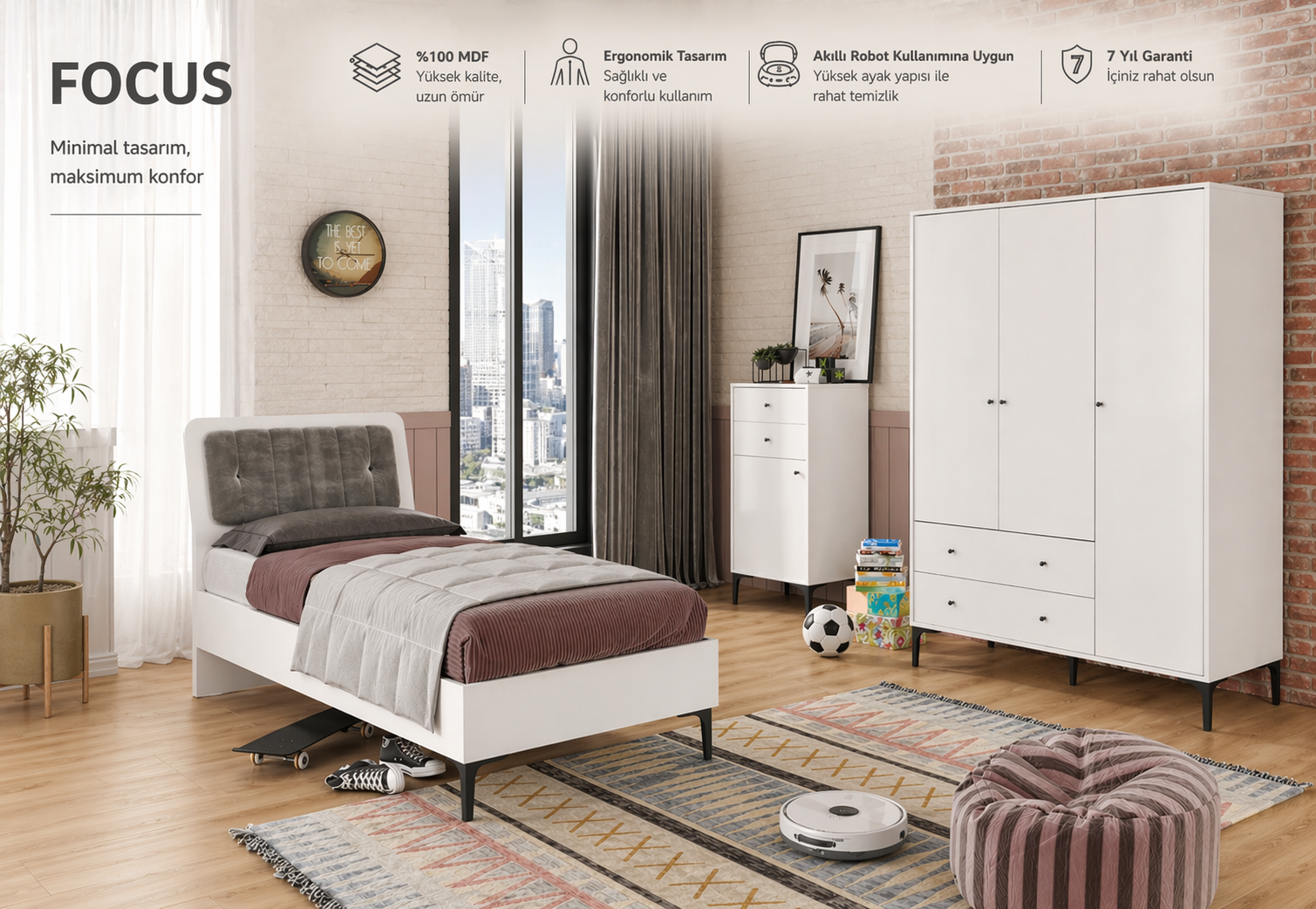 FOCUS LİFE WHİTE GENÇ ODASI