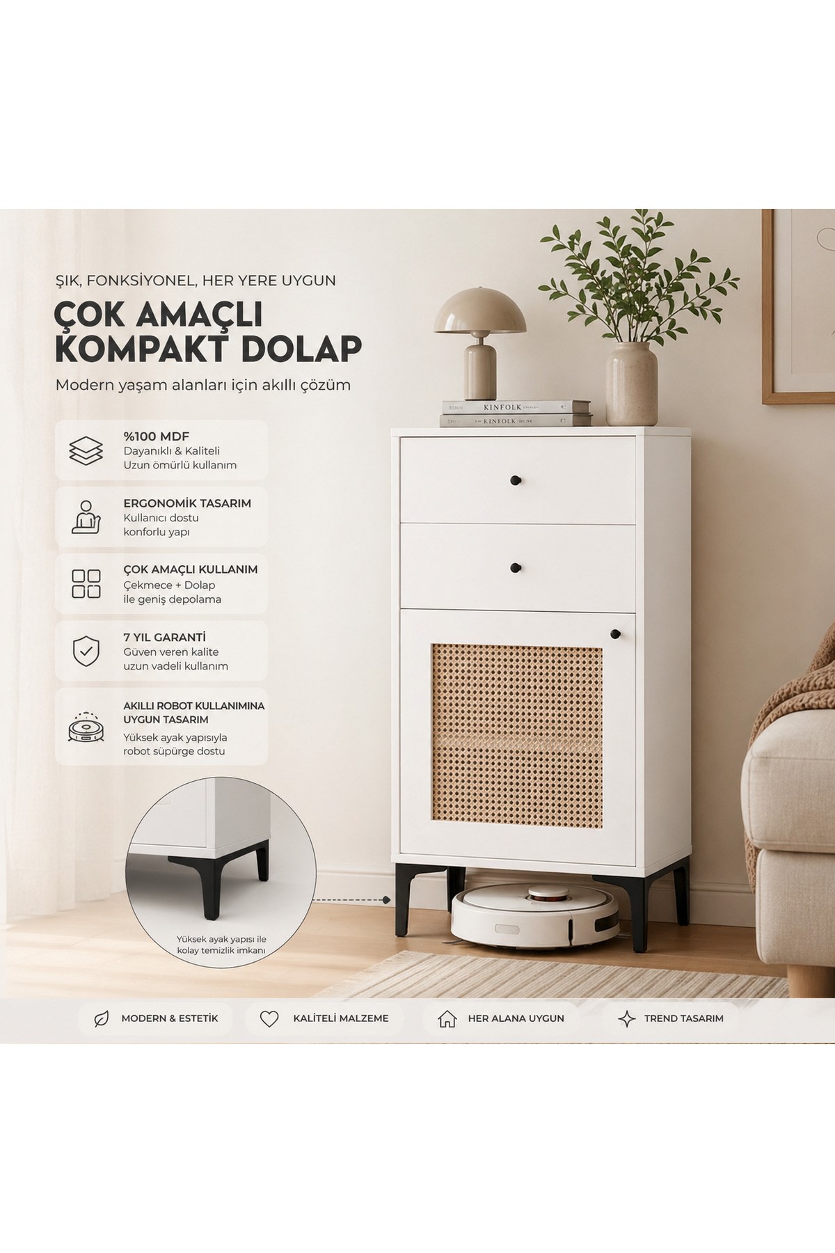 Focus Şifonyer Meşe (%100MDF)