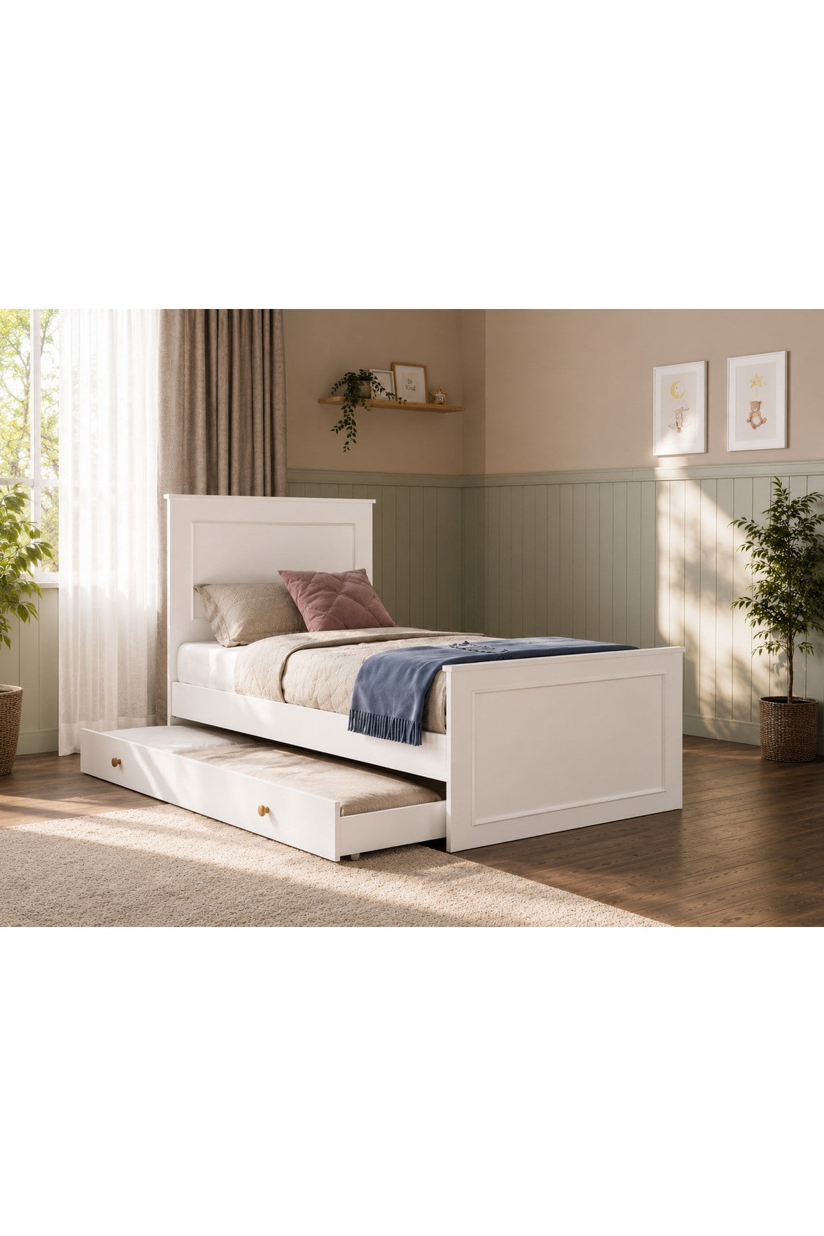 madrid yavru yataklı,depolama alanlı karyola (%100mdf)