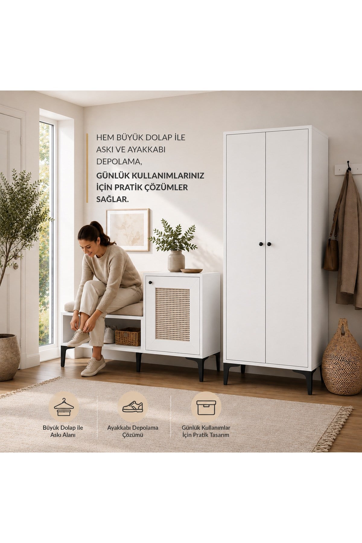 massimo life white portmanto(%100mdf)
