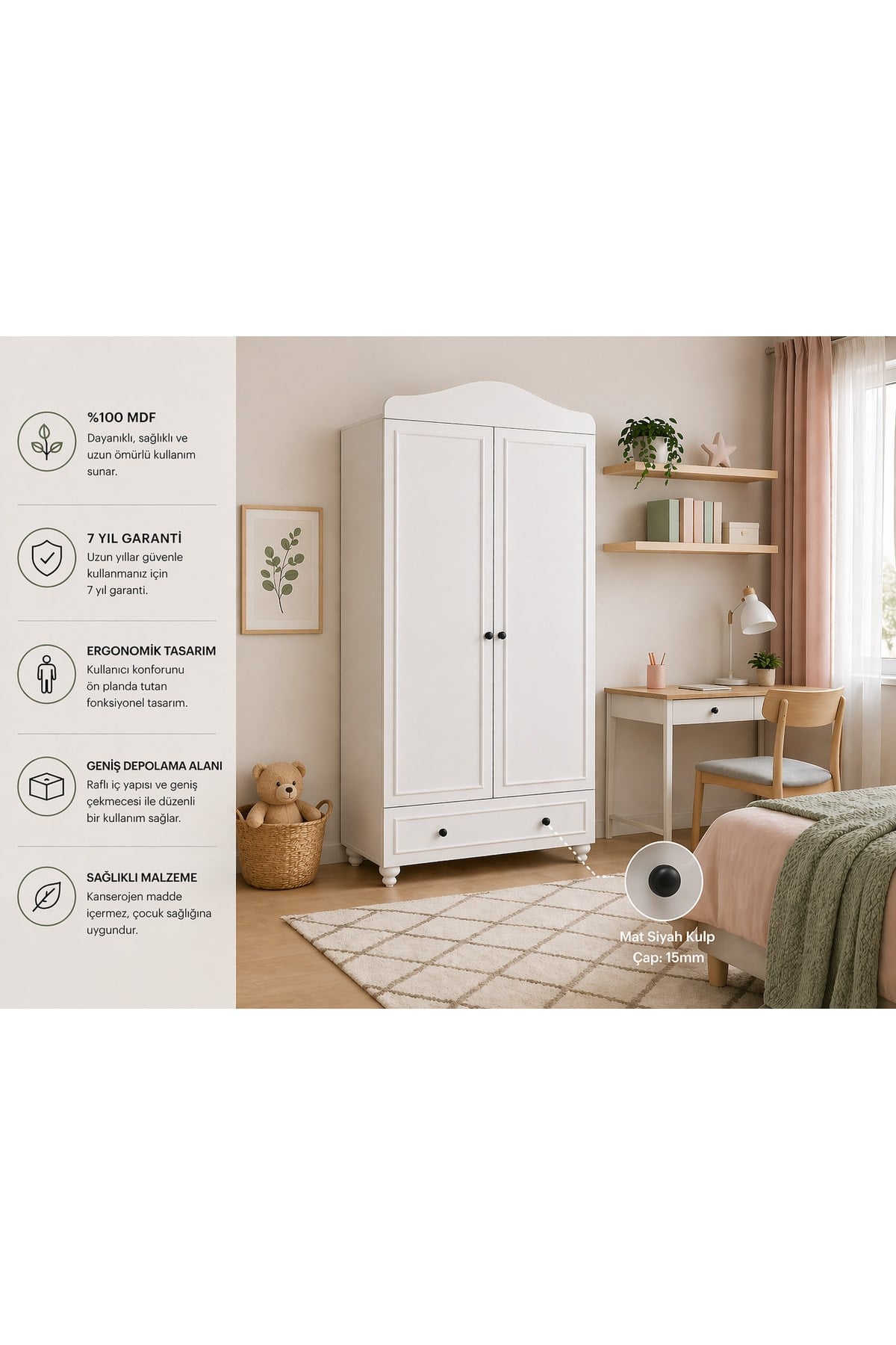 Montes Iki Kapaklı Dolap(%100mdf)