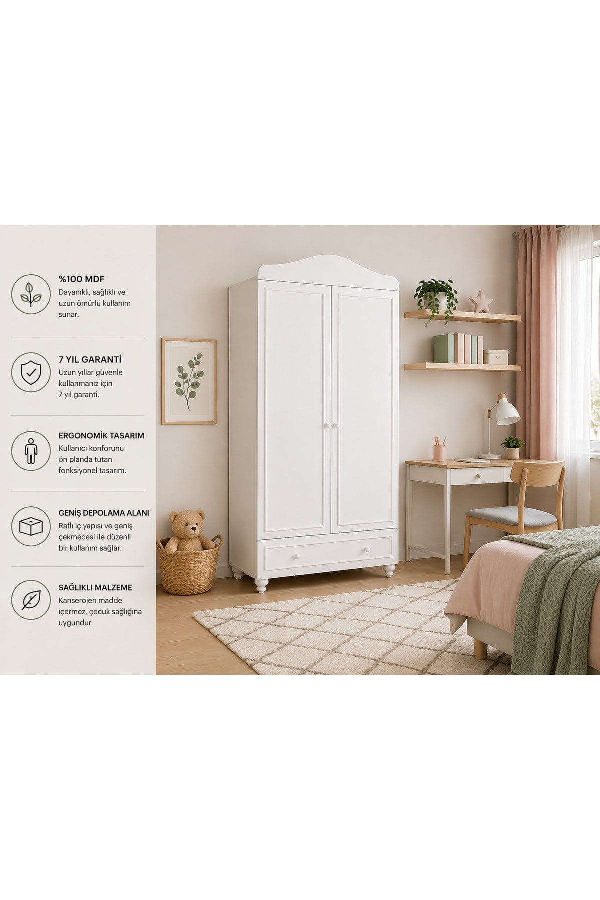 Montes Iki Kapaklı Dolap(%100mdf)