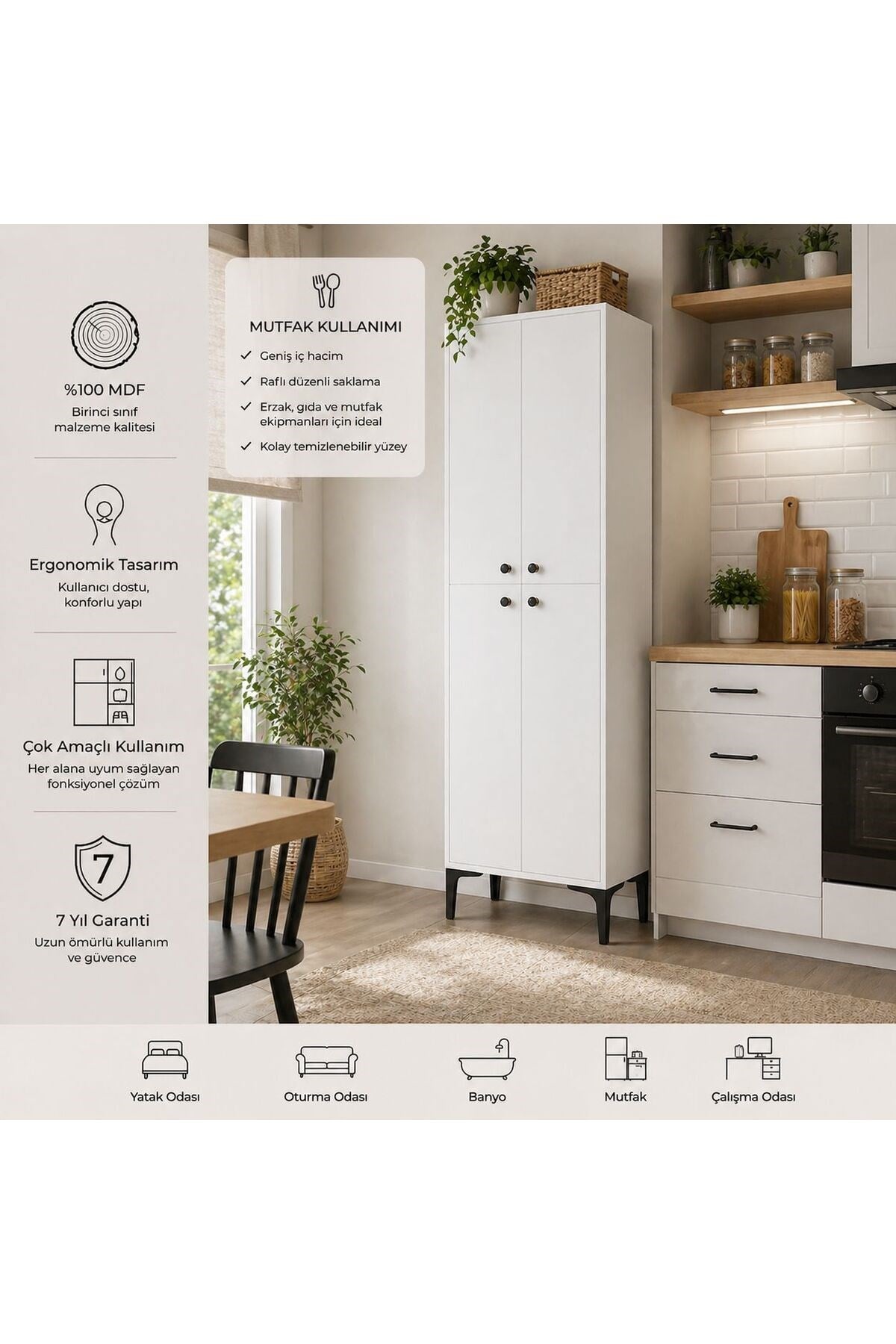 Paris Ayakkabılık,kiler,mutfak Erzak Çok Amaçlı Dolap(%100MDF)