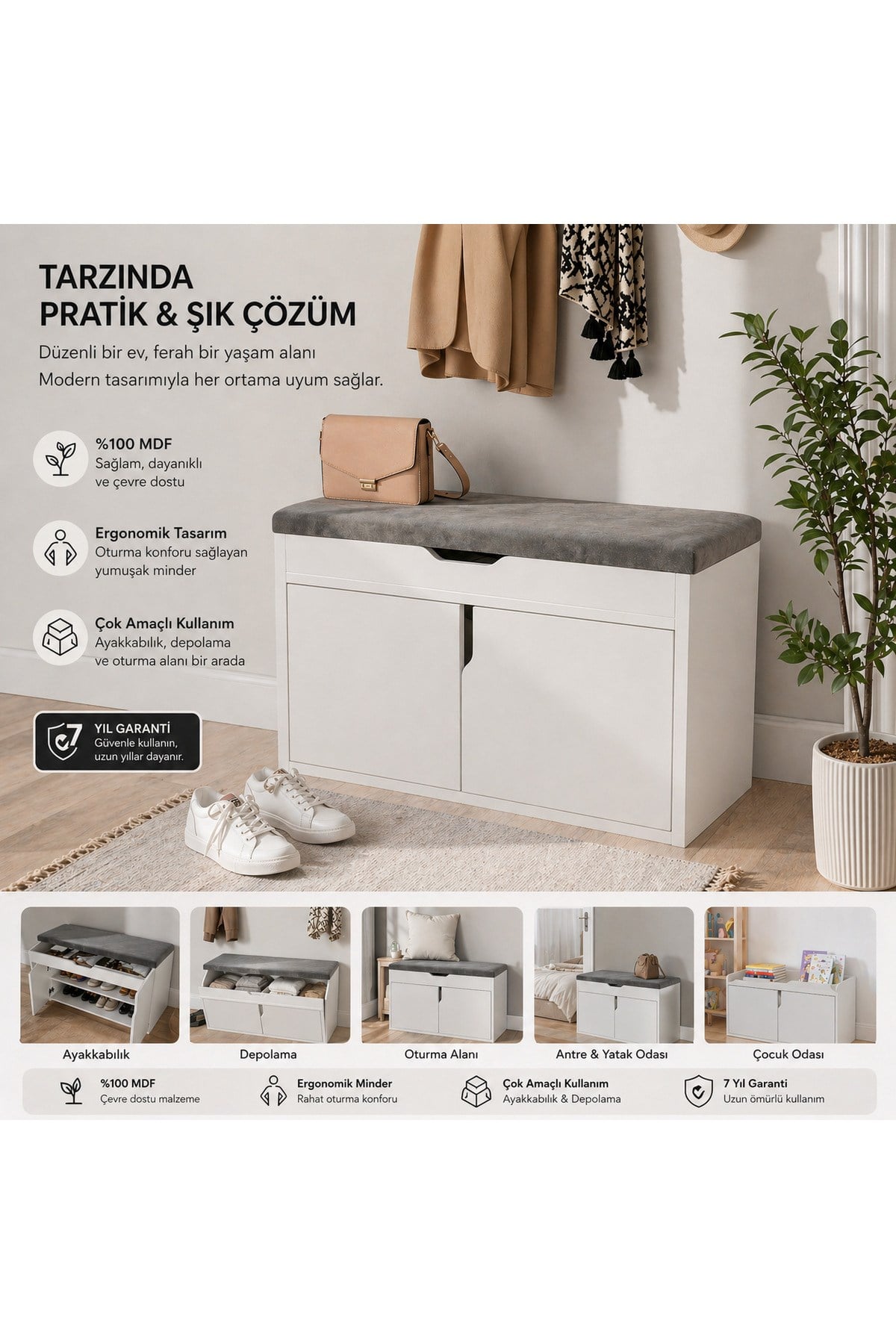 Pianno Çok Yönlü Ayakkabılık ( % 100mdf)