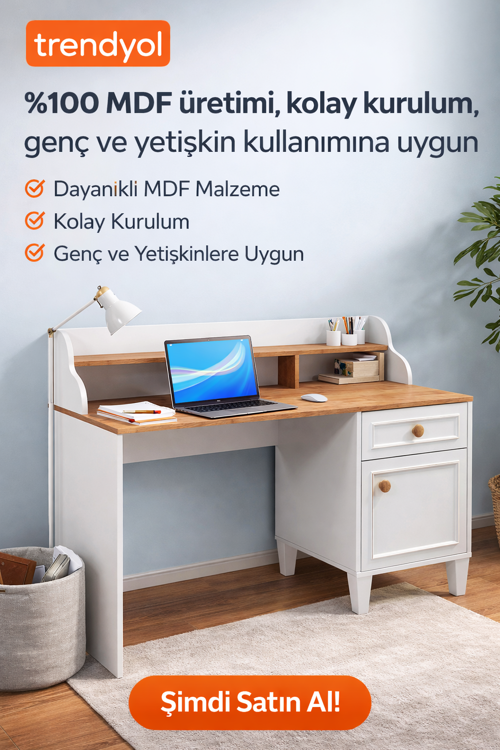 SMART ÇALIŞMA MASASI (%100MDF) 