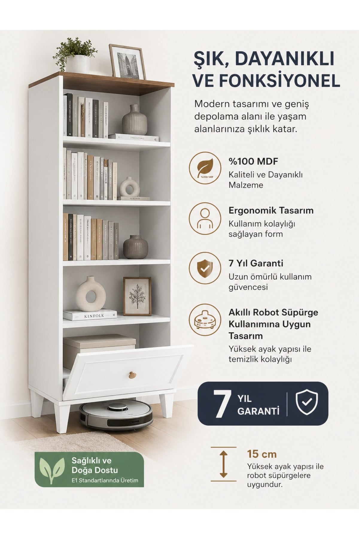SMART KİTAPLIK %100MDF)