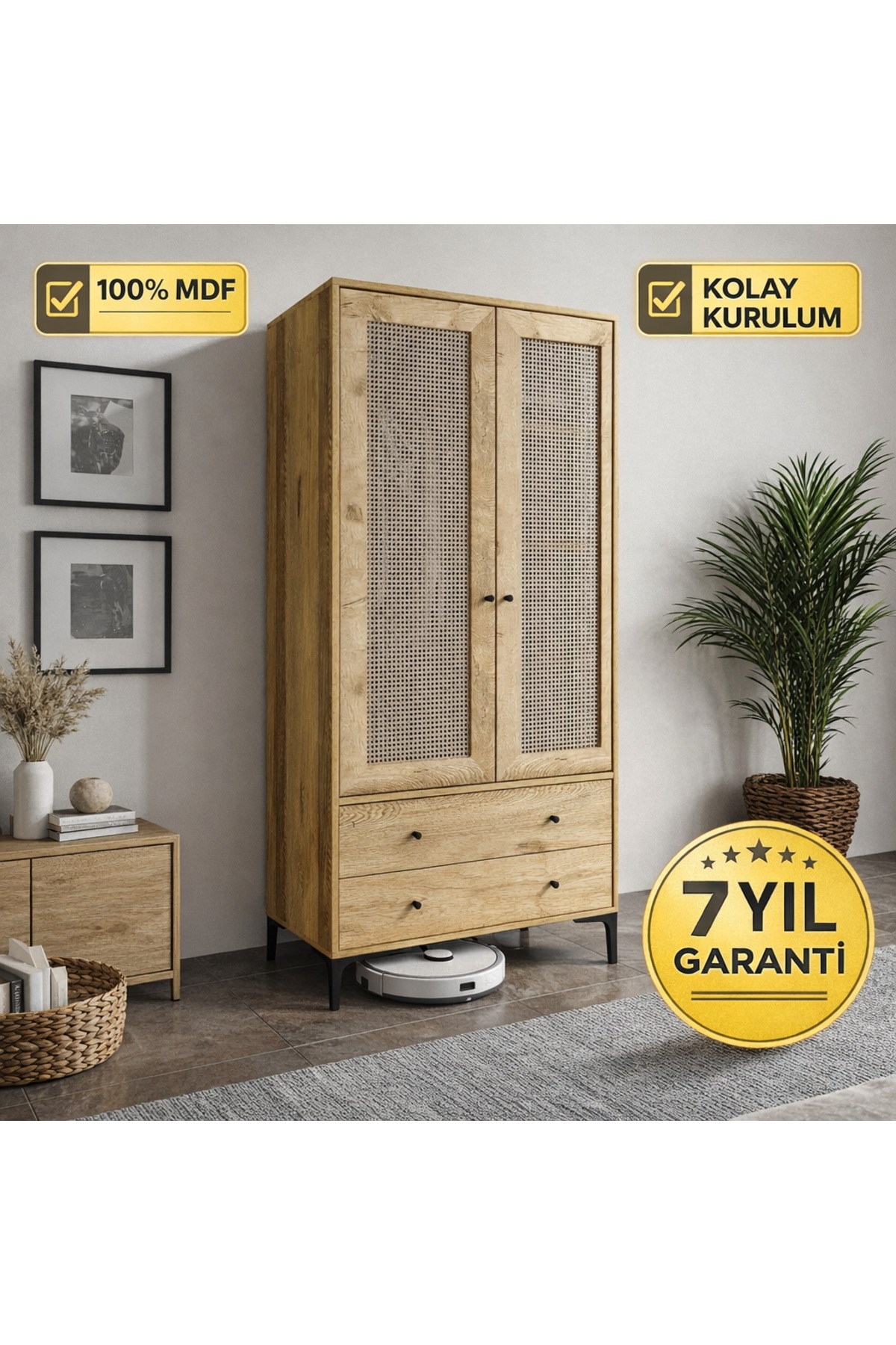 Trio 2 Kapılı Dolap (%100MDF)