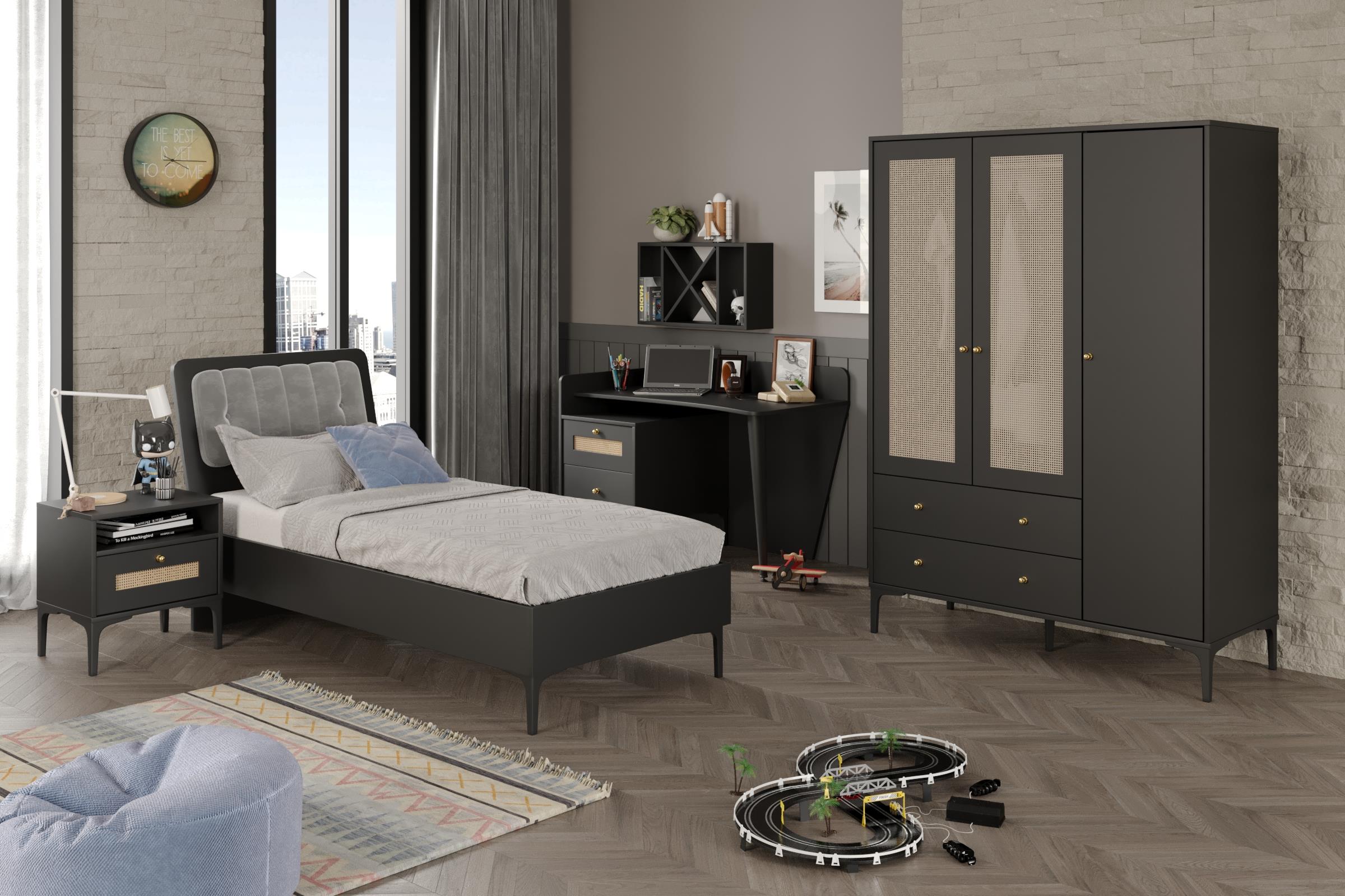 TRİO BLACK 3 KAPILI DOLAP