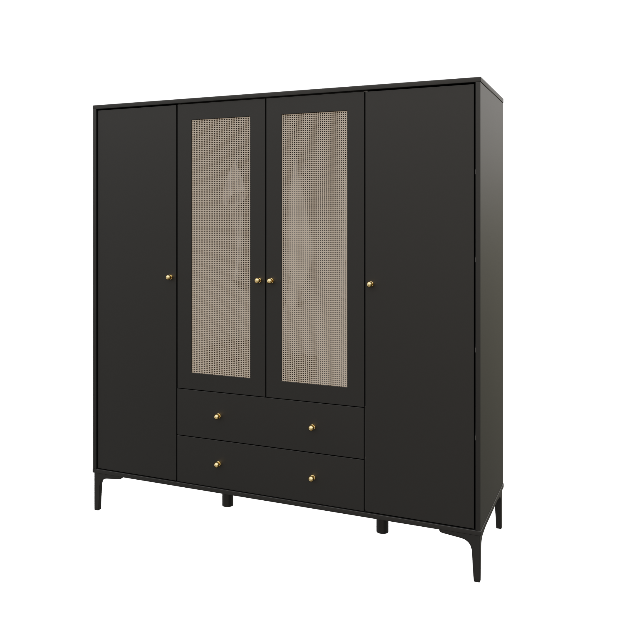 TRİO BLACK 4 KAPILI DOLAP